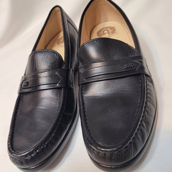 SAS Handsewn Black Leather Loafer Slip On Moccasin Shoes Mens Size 9CWomen 10.5